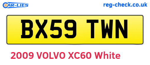 BX59TWN are the vehicle registration plates.