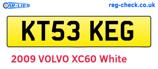 KT53KEG are the vehicle registration plates.