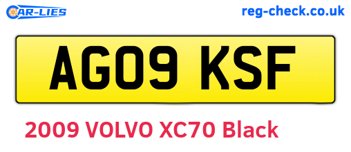 AG09KSF are the vehicle registration plates.