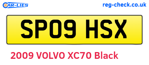 SP09HSX are the vehicle registration plates.