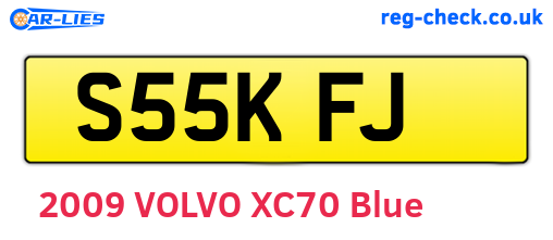 S55KFJ are the vehicle registration plates.