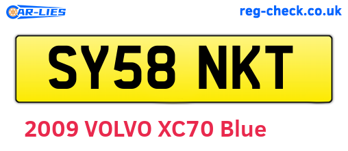 SY58NKT are the vehicle registration plates.