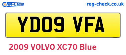 YD09VFA are the vehicle registration plates.