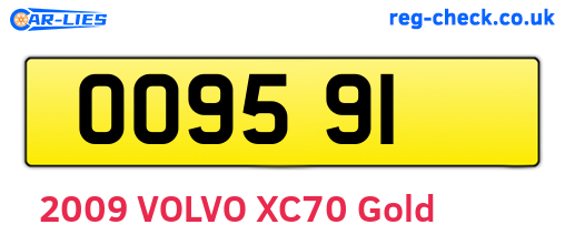 OO9591 are the vehicle registration plates.