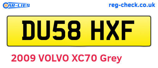DU58HXF are the vehicle registration plates.