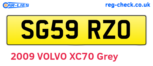 SG59RZO are the vehicle registration plates.