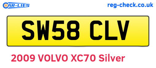 SW58CLV are the vehicle registration plates.