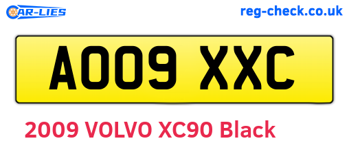 AO09XXC are the vehicle registration plates.