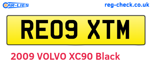 RE09XTM are the vehicle registration plates.