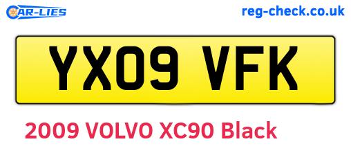 YX09VFK are the vehicle registration plates.