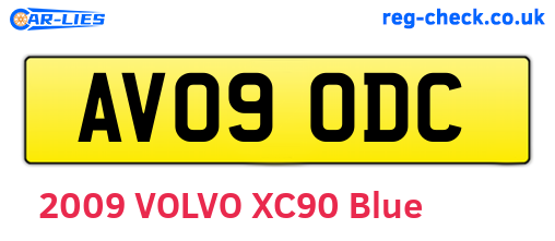 AV09ODC are the vehicle registration plates.