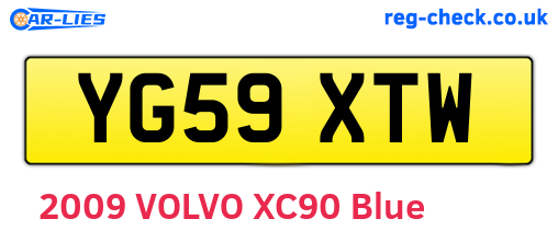 YG59XTW are the vehicle registration plates.