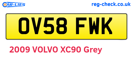OV58FWK are the vehicle registration plates.