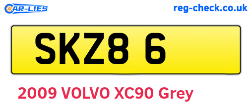SKZ86 are the vehicle registration plates.