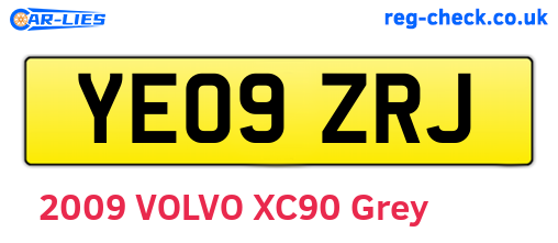 YE09ZRJ are the vehicle registration plates.