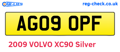 AG09OPF are the vehicle registration plates.