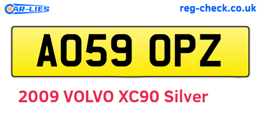AO59OPZ are the vehicle registration plates.