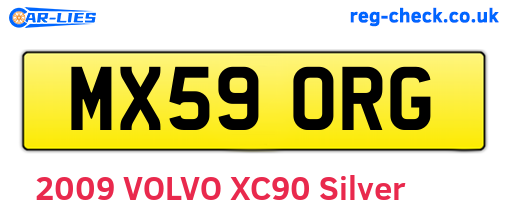 MX59ORG are the vehicle registration plates.
