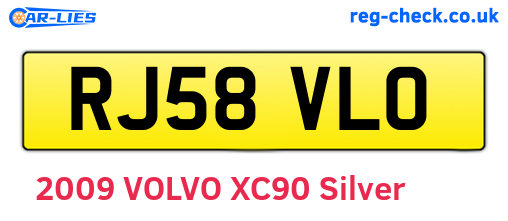 RJ58VLO are the vehicle registration plates.