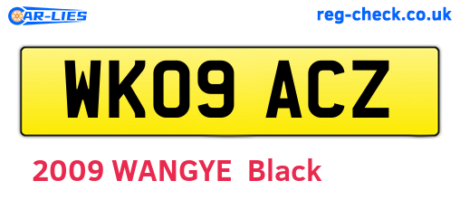 WK09ACZ are the vehicle registration plates.