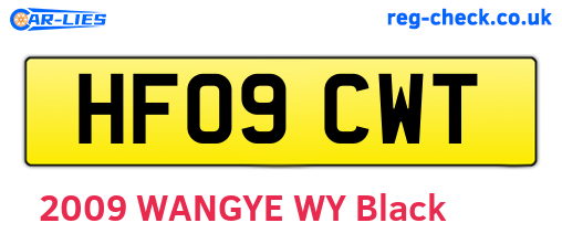 HF09CWT are the vehicle registration plates.