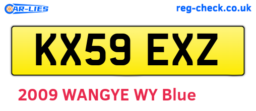 KX59EXZ are the vehicle registration plates.