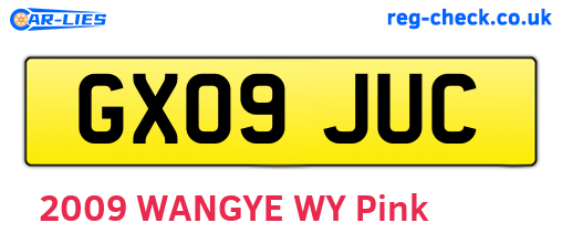 GX09JUC are the vehicle registration plates.