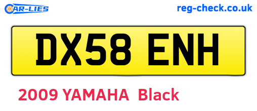 DX58ENH are the vehicle registration plates.