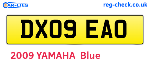 DX09EAO are the vehicle registration plates.