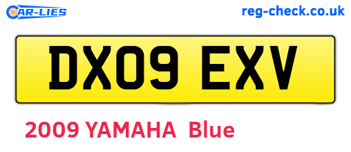 DX09EXV are the vehicle registration plates.