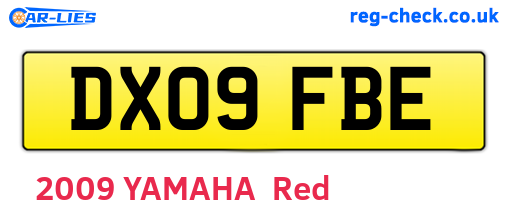 DX09FBE are the vehicle registration plates.