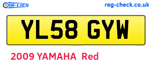 YL58GYW are the vehicle registration plates.