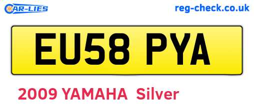 EU58PYA are the vehicle registration plates.