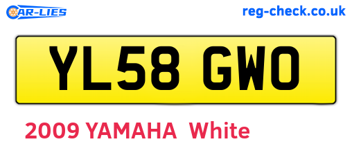 YL58GWO are the vehicle registration plates.