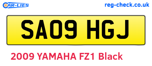 SA09HGJ are the vehicle registration plates.