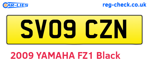 SV09CZN are the vehicle registration plates.