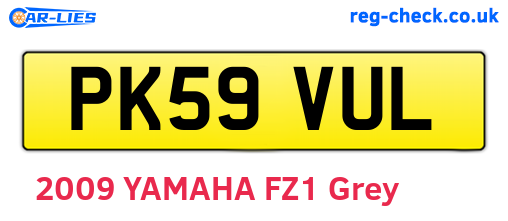 PK59VUL are the vehicle registration plates.