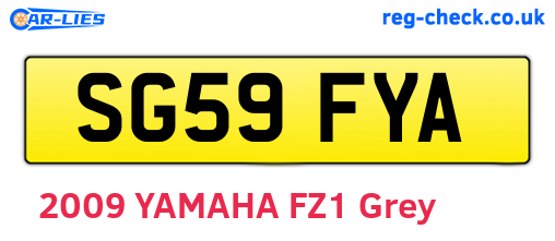 SG59FYA are the vehicle registration plates.