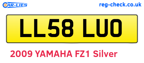 LL58LUO are the vehicle registration plates.