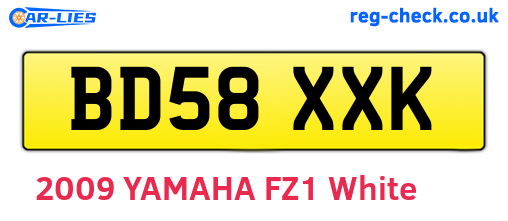 BD58XXK are the vehicle registration plates.