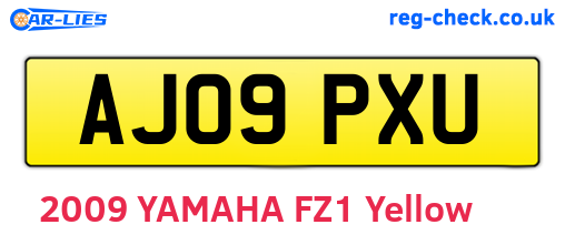 AJ09PXU are the vehicle registration plates.