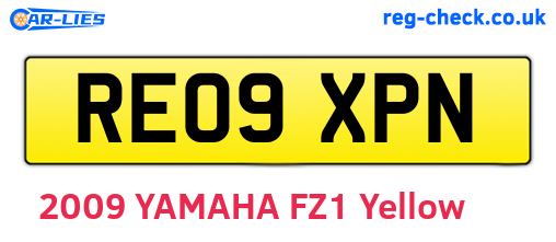 RE09XPN are the vehicle registration plates.