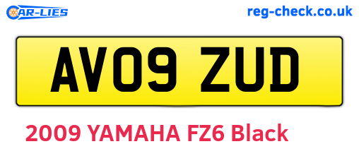 AV09ZUD are the vehicle registration plates.