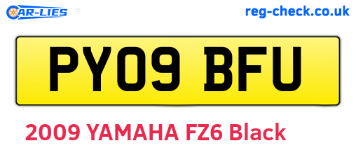 PY09BFU are the vehicle registration plates.
