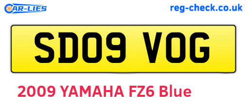 SD09VOG are the vehicle registration plates.
