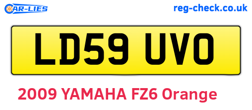 LD59UVO are the vehicle registration plates.
