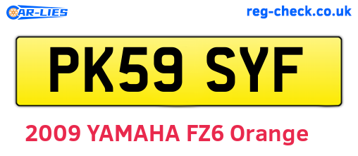 PK59SYF are the vehicle registration plates.