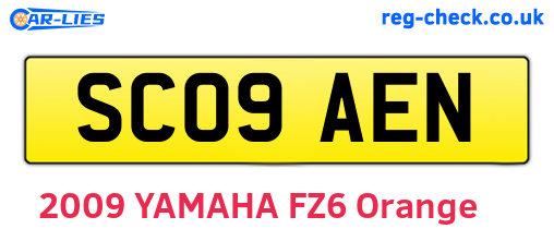 SC09AEN are the vehicle registration plates.