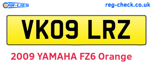 VK09LRZ are the vehicle registration plates.