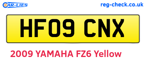 HF09CNX are the vehicle registration plates.